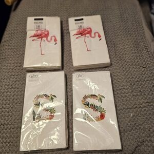 Harman Decorative Paper Napkins - Pink Flamingo and Floral Designs 4 Packs